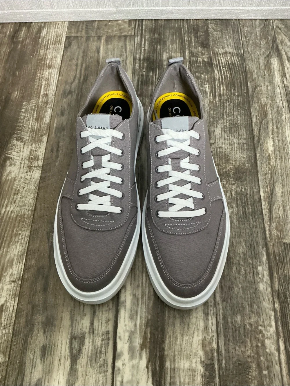 Cole Haan Men’s Gray Canvas Low-Top Sneakers with White Sole - Picture 16 of 16